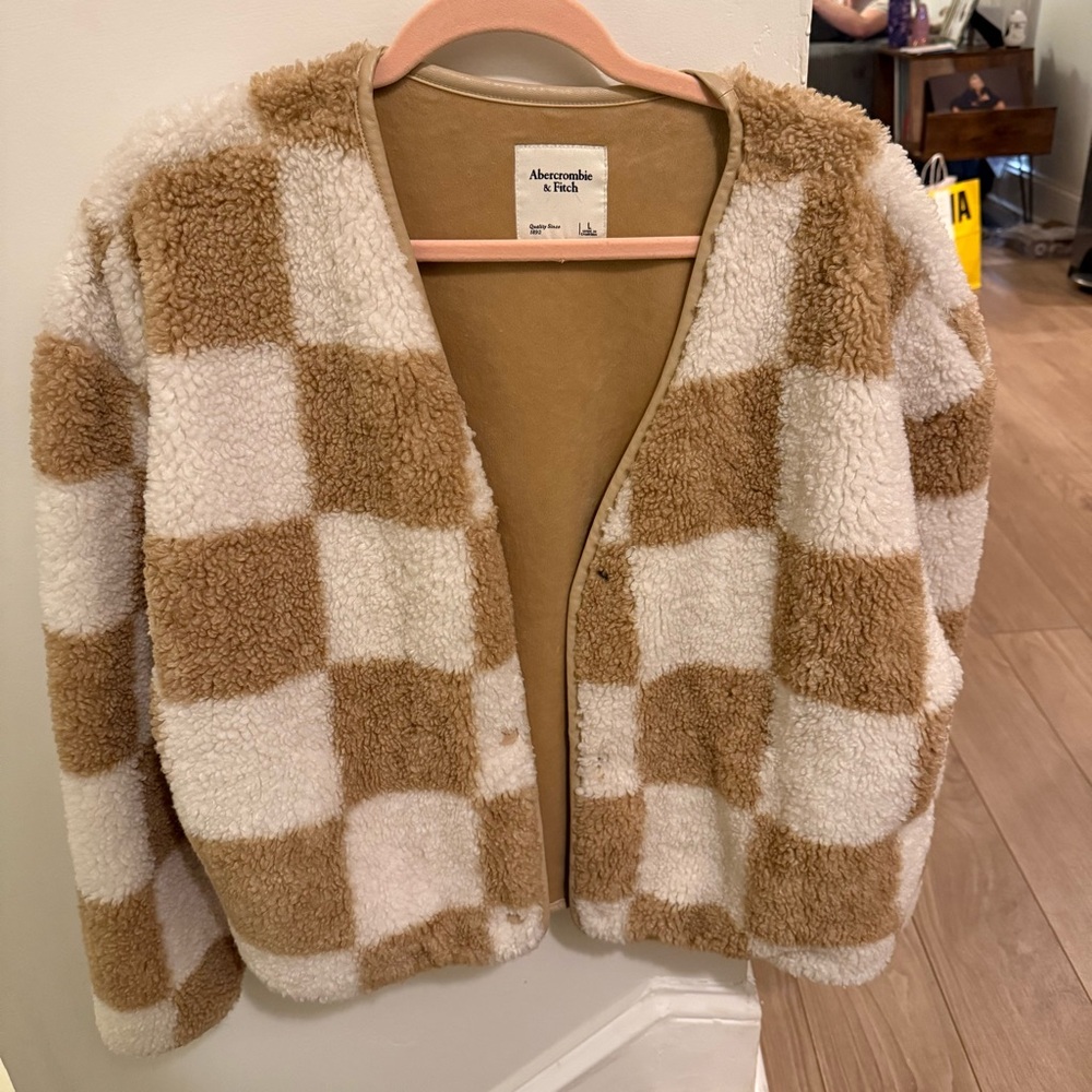 Abercrombie & Fitch Tan Sherpa Jacket